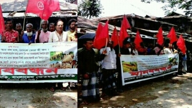 মধ্যনগরে ধানের দাম বৃদ্ধিতে কৃষকদের মানববন্ধন