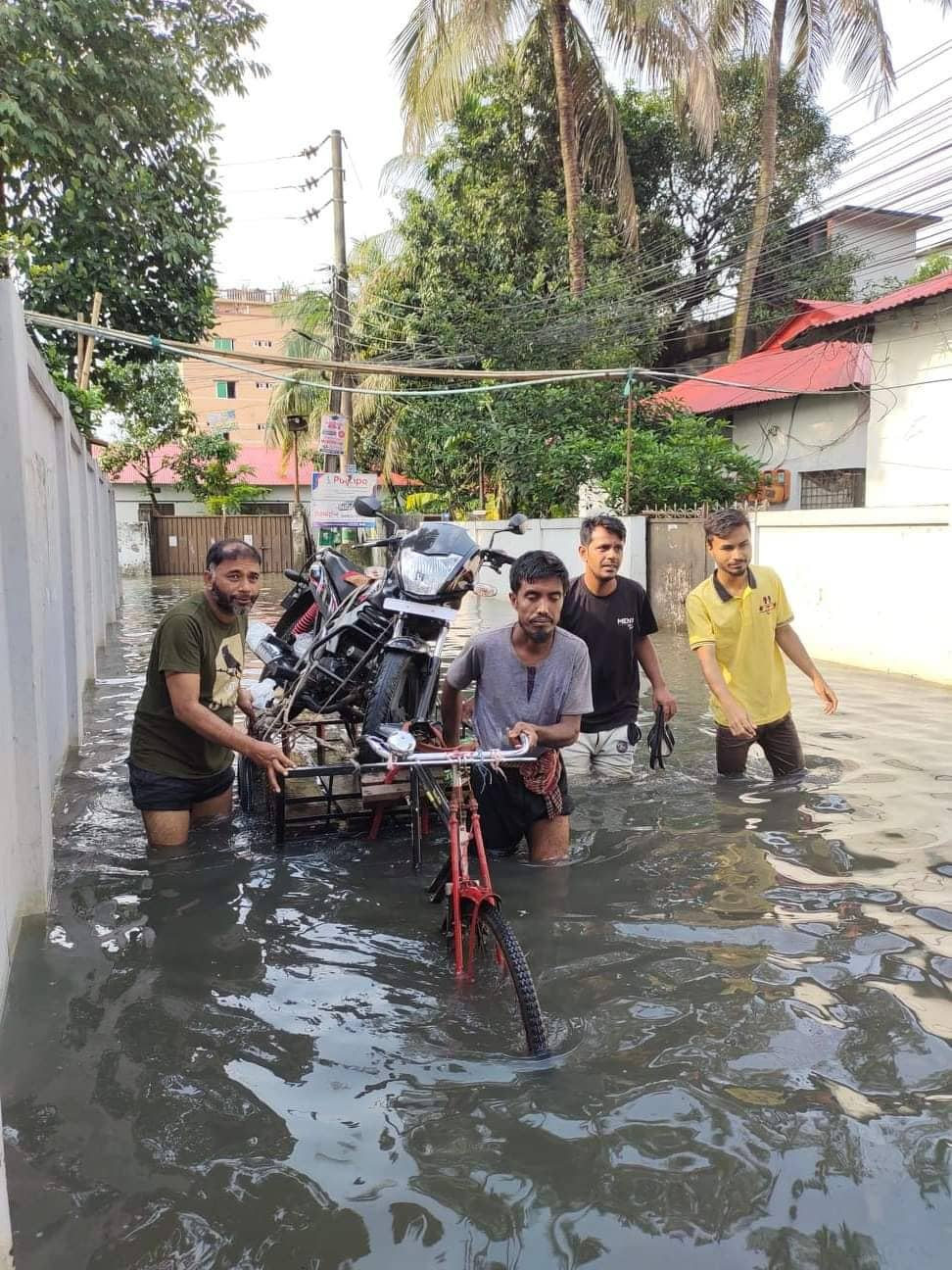 পানিবন্ধী অবস্থায় মটরসাইকেল উদ্ধার