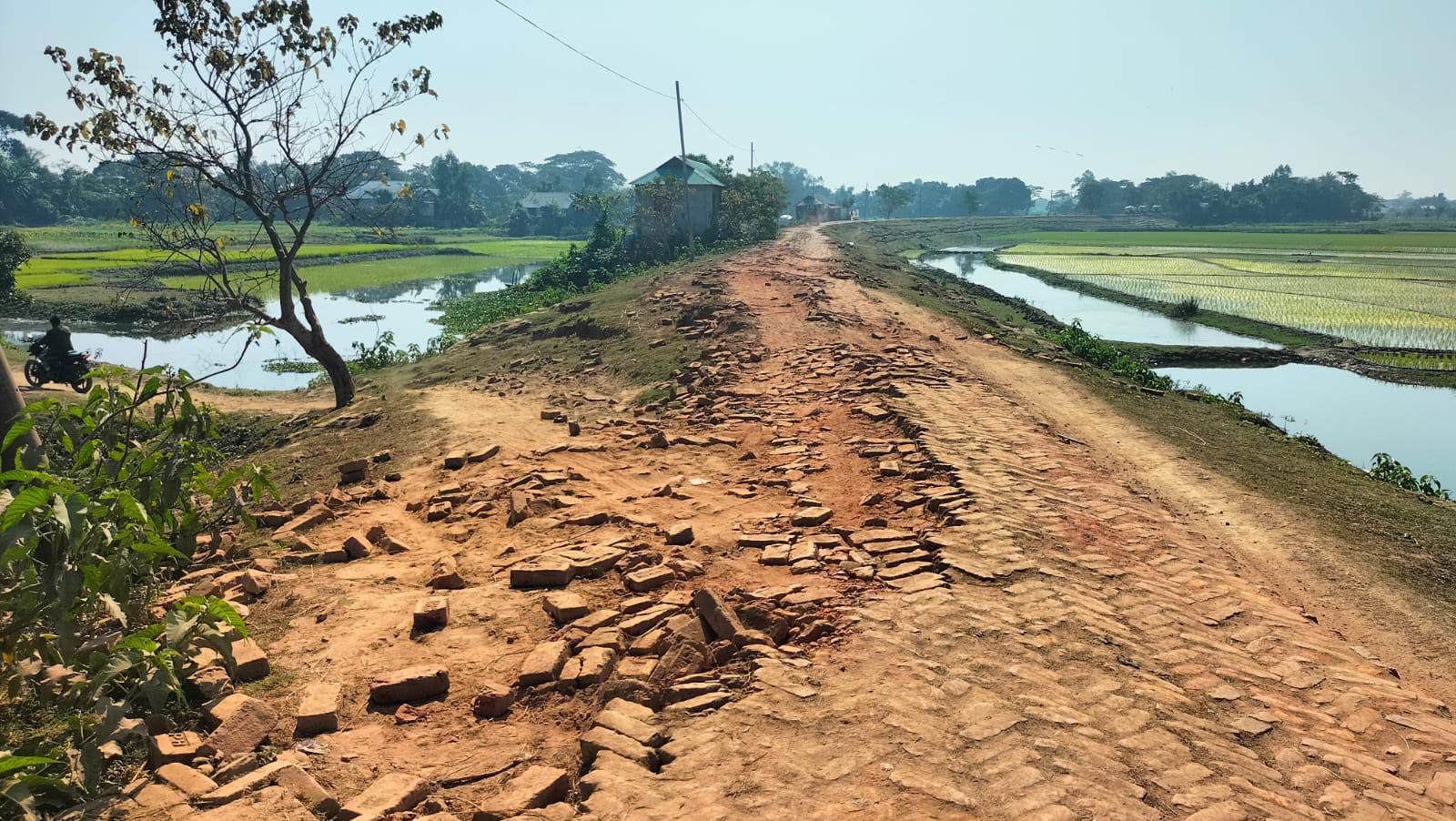 মধ্যনগর সড়কের অবস্থা বেহাল