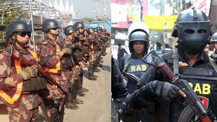 ১৪৮ প্লাটুন বিজিবি ও র্যাবের ৪২২ টহল দল মোতায়েন