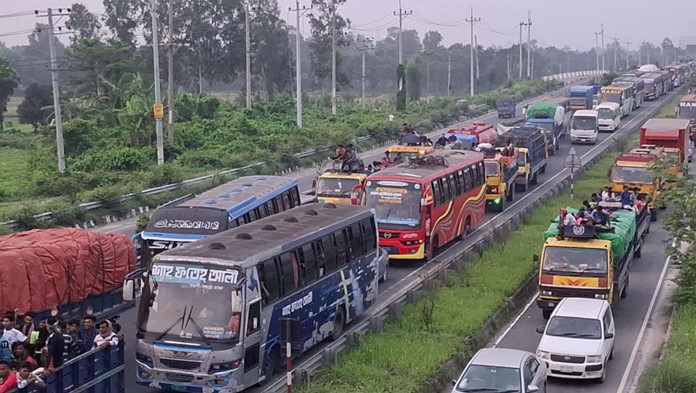 ঢাকা-টাঙ্গাইল-যমুনা সেতু মহাসড়কে ২৩ কিমি যানজট