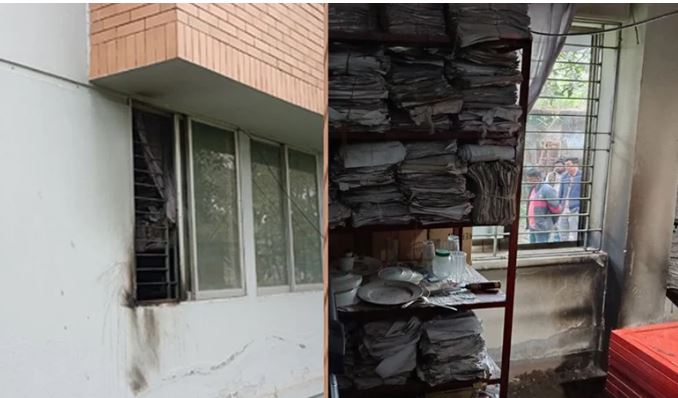 কুষ্টিয়া সদর উপজেলা নির্বাচন অফিসে দুর্বৃত্তদের আগুন