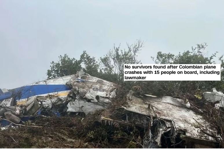 কলম্বিয়ায় উড়োজাহাজ বিধ্বস্ত : ১৫ আরোহীর মৃত্যু