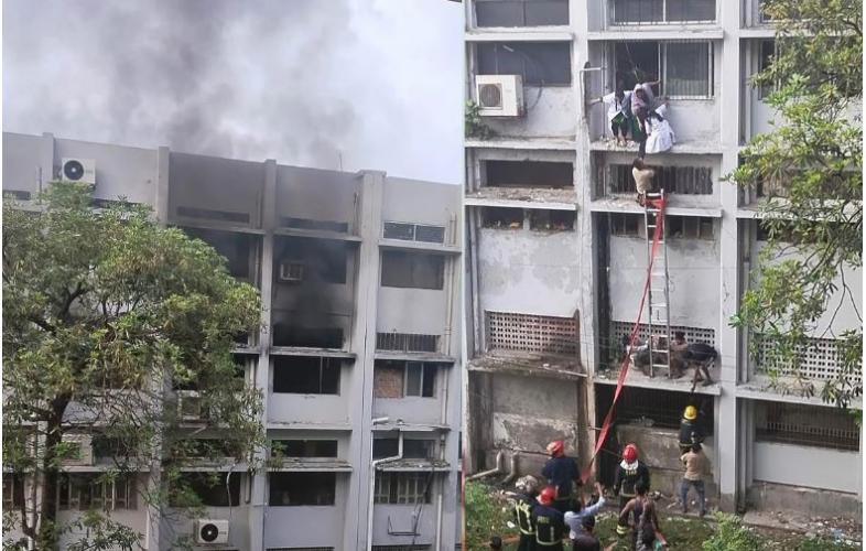 খুলনা মেডিকেল কলেজ হাসপাতালের প্রধান ভবনে ভয়াবহ অগ্নিকাণ্ড